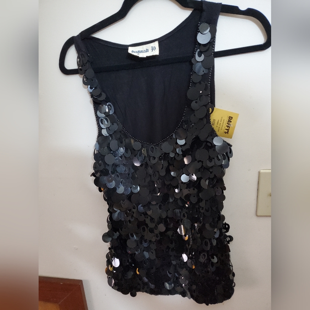 Sz L NWT $295 Hanna Jo sequined front top
